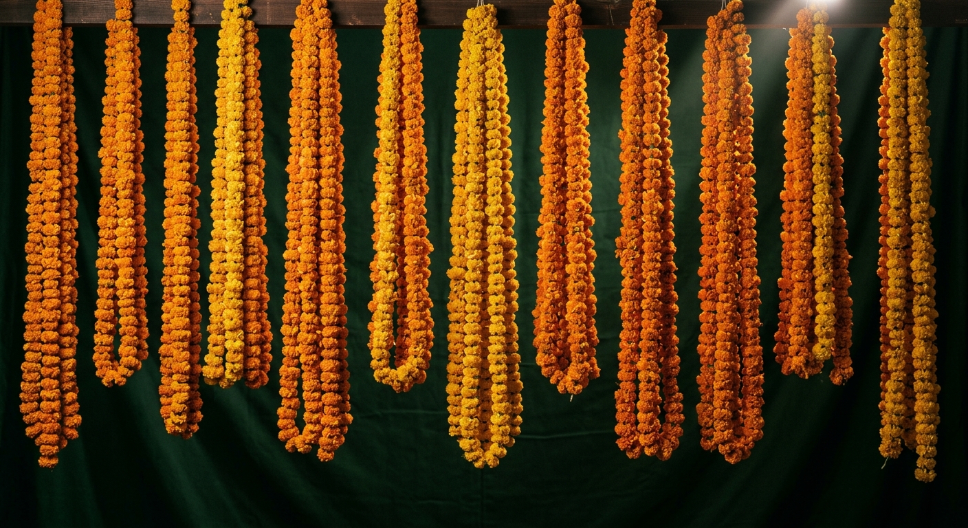Marigold Garland Strings — Set of 10